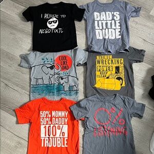 Lot of 6 boys graphic shirts size 4T